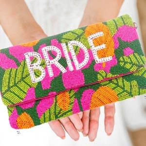 Bride Beaded Crossbody Clutch